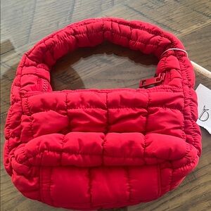 Do Everything in Love Red Quilted Bag